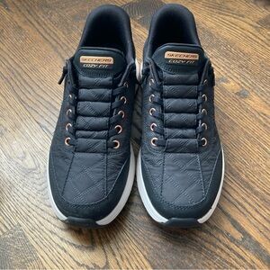 Skechers Black Sneakers with Rose Gold Eyelets